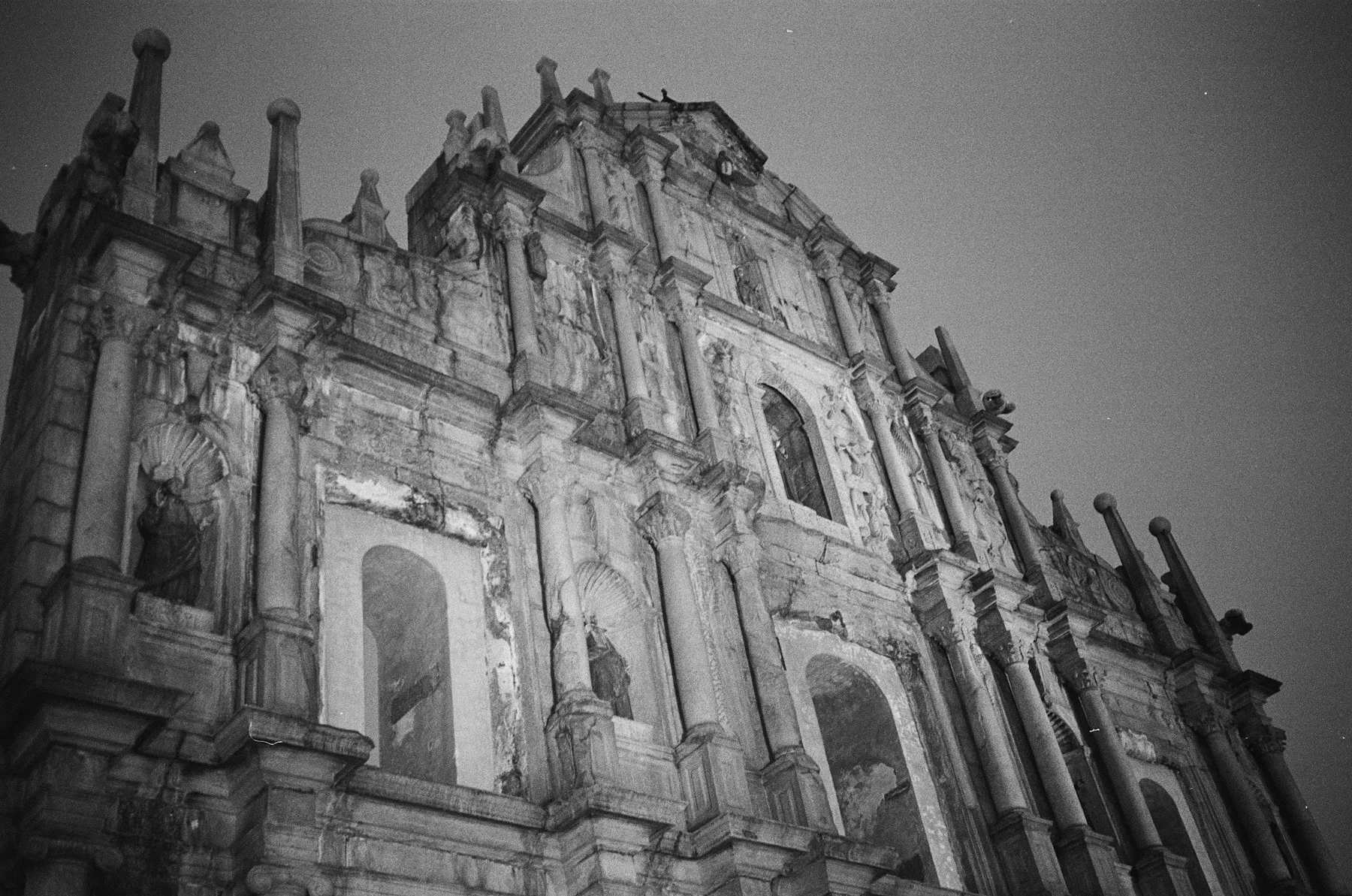 The stone façade of the Ruins of St. Paul’s in Macau